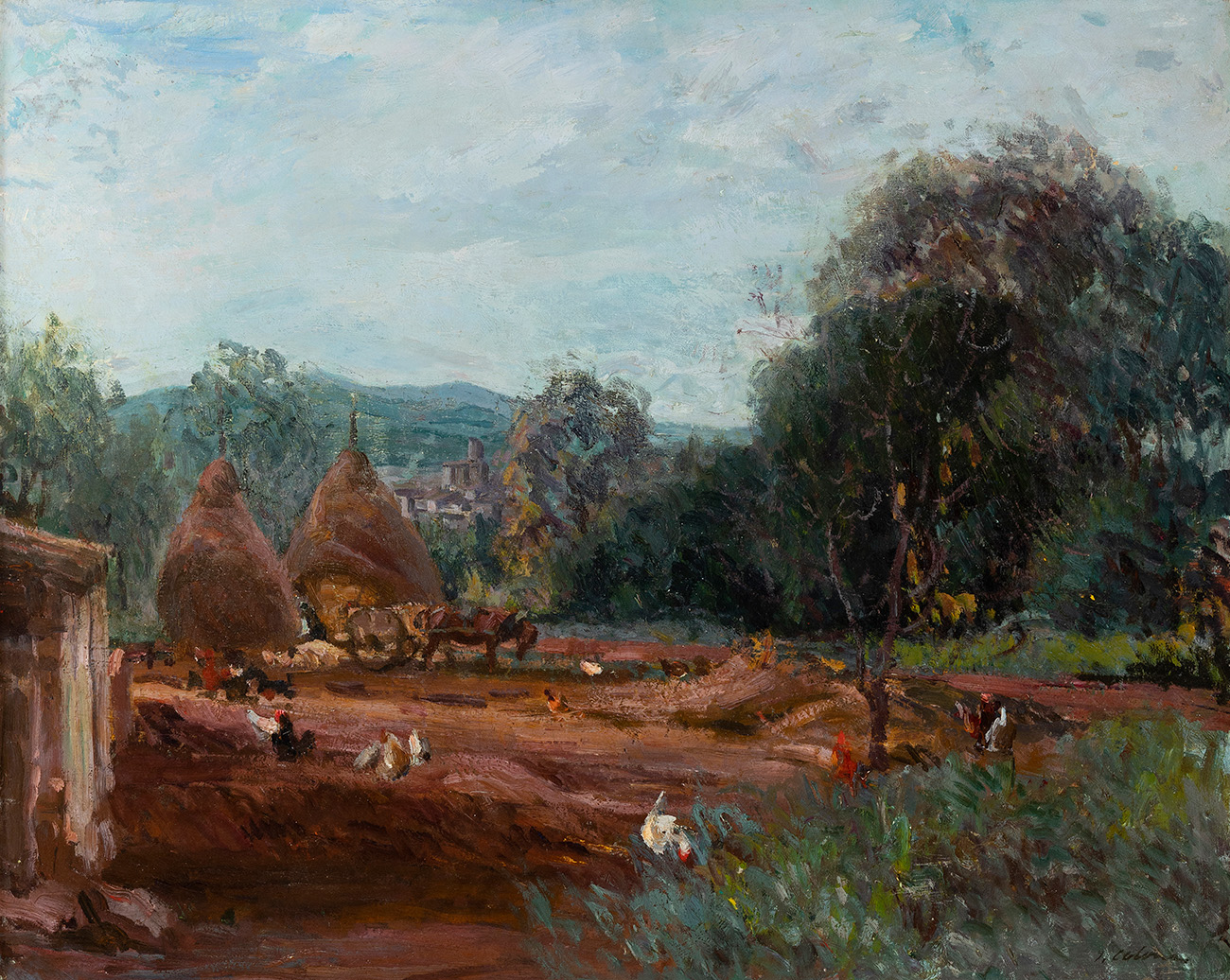 JOAN COLOM I AGUSTÍ (Arenys de Mar, Barcelona, 1879 - 1964)."Landscape".Oil on canvas.Signed in