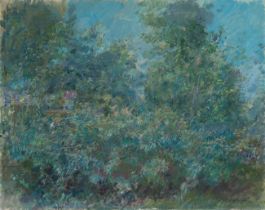 JULIÁN GRAU SANTOS (Canfranc, Huesca, 1937)."Garden in September", 1988.Oil on canvas.Signed in