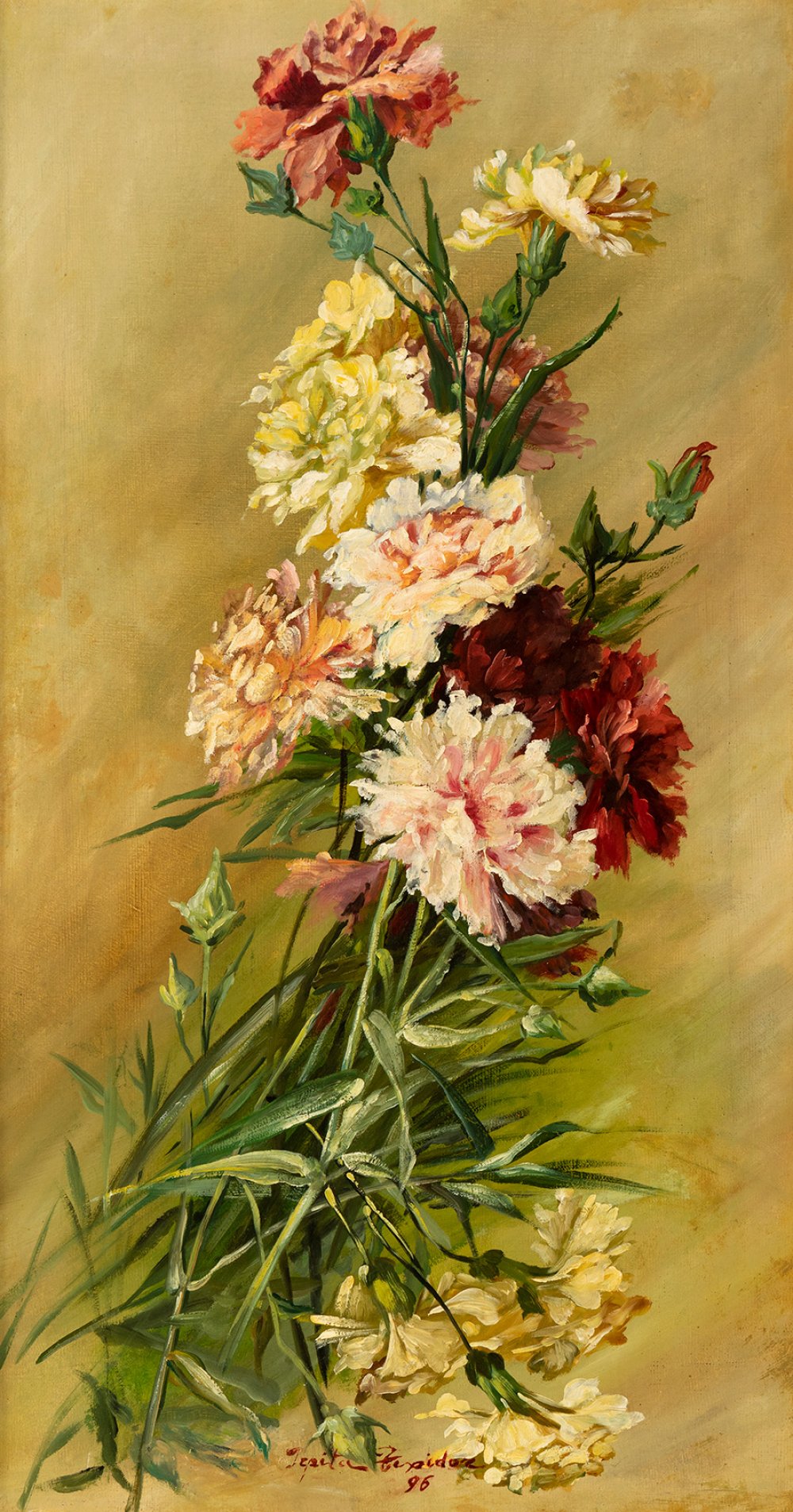 JOSEFA TEXIDOR TORRES, known as PEPITA TEXIDOR (Barcelona, 1865- 1914)"Roses and carnations", - Image 6 of 7