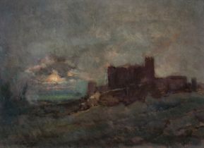 ADELARDO CORVASÍ YUSTAS (Badajoz, 1885 - 1951)."Winter (Extremadura) ", 1943.Oil on panel.Signed and