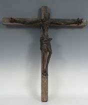 PABLO SERRANO AGUILAR (Teruel, 1908 - Madrid, 1985).Untitled.Bronze sculpture.Wooden cross.Signed on