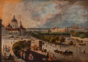 CARL LUDWIG HOFFMEISTER (Vienna, 1790-1843)."View from the Palais Schwarzenberg to the city