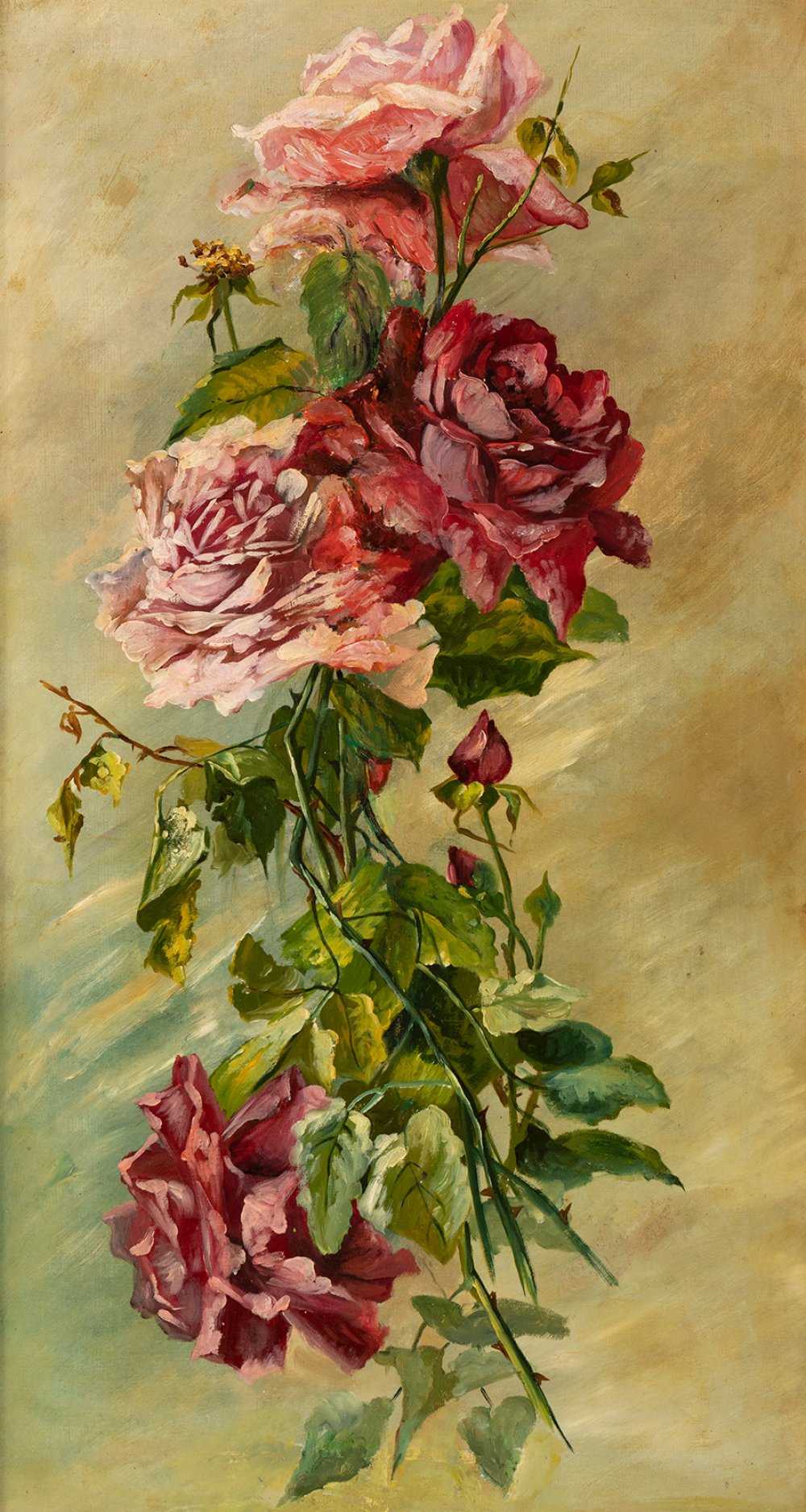 JOSEFA TEXIDOR TORRES, known as PEPITA TEXIDOR (Barcelona, 1865- 1914)"Roses and carnations", - Image 3 of 7