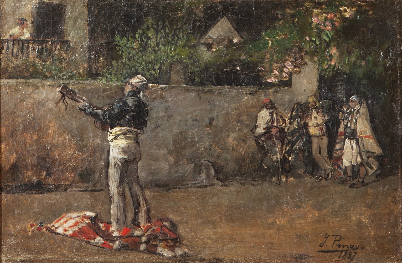 IGNACIO PINAZO CAMARLENCH (Valencia, 1849 - Godella, Valencia, 1916)."Albaes", 1887.Oil on panel.