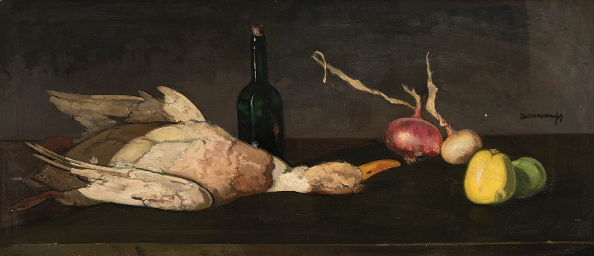 RAFAEL DURANCAMPS (Sabadell, 1891 - Barcelona, 1979). "The duck apples and onion with a green