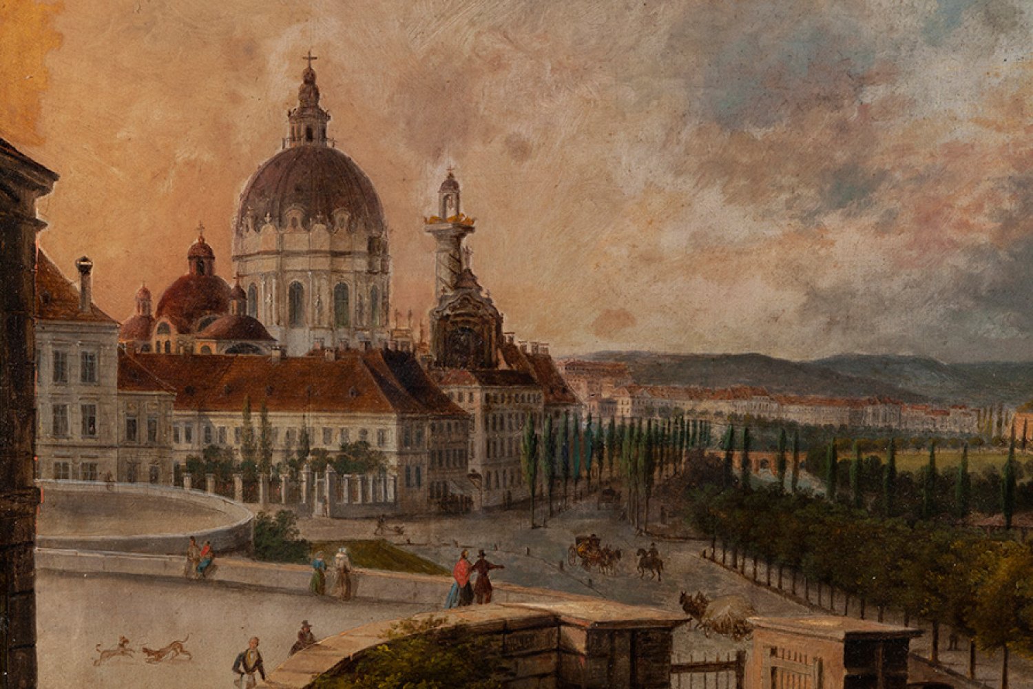 CARL LUDWIG HOFFMEISTER (Vienna, 1790-1843)."View from the Palais Schwarzenberg to the city - Image 3 of 6