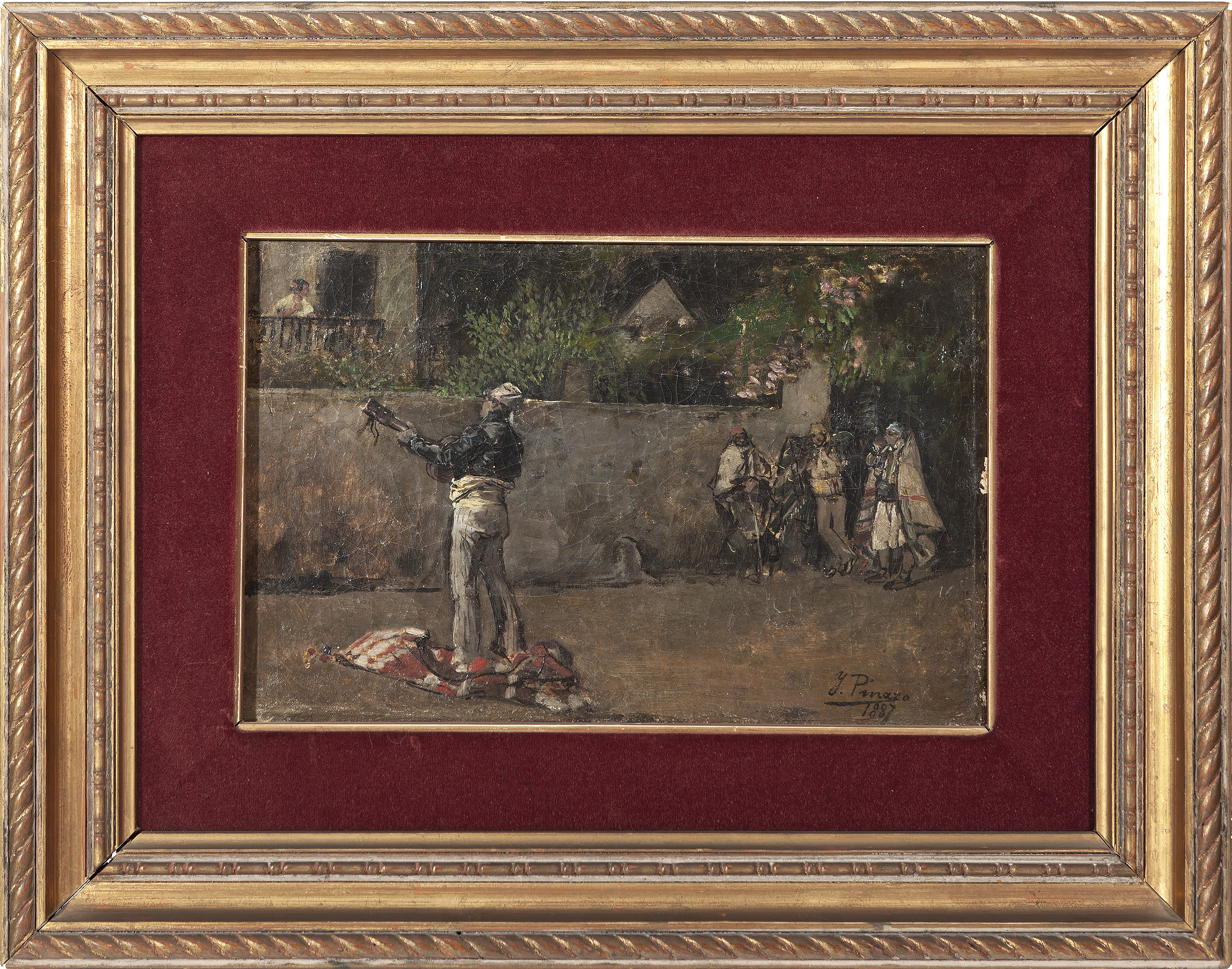 IGNACIO PINAZO CAMARLENCH (Valencia, 1849 - Godella, Valencia, 1916)."Albaes", 1887.Oil on panel. - Image 5 of 5