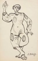 BENJAMÍN PALENCIA (Barrax, Albacete, 1894 - Madrid, 1980)."Clown. 1948.Ink on paper.Signed and dated