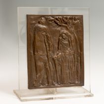 CRISTINO MALLO GONZÁLEZ (Tuy, Pontevedra, 1906 - Madrid, 1989).Relief, 1949.Bronze on methacrylate.