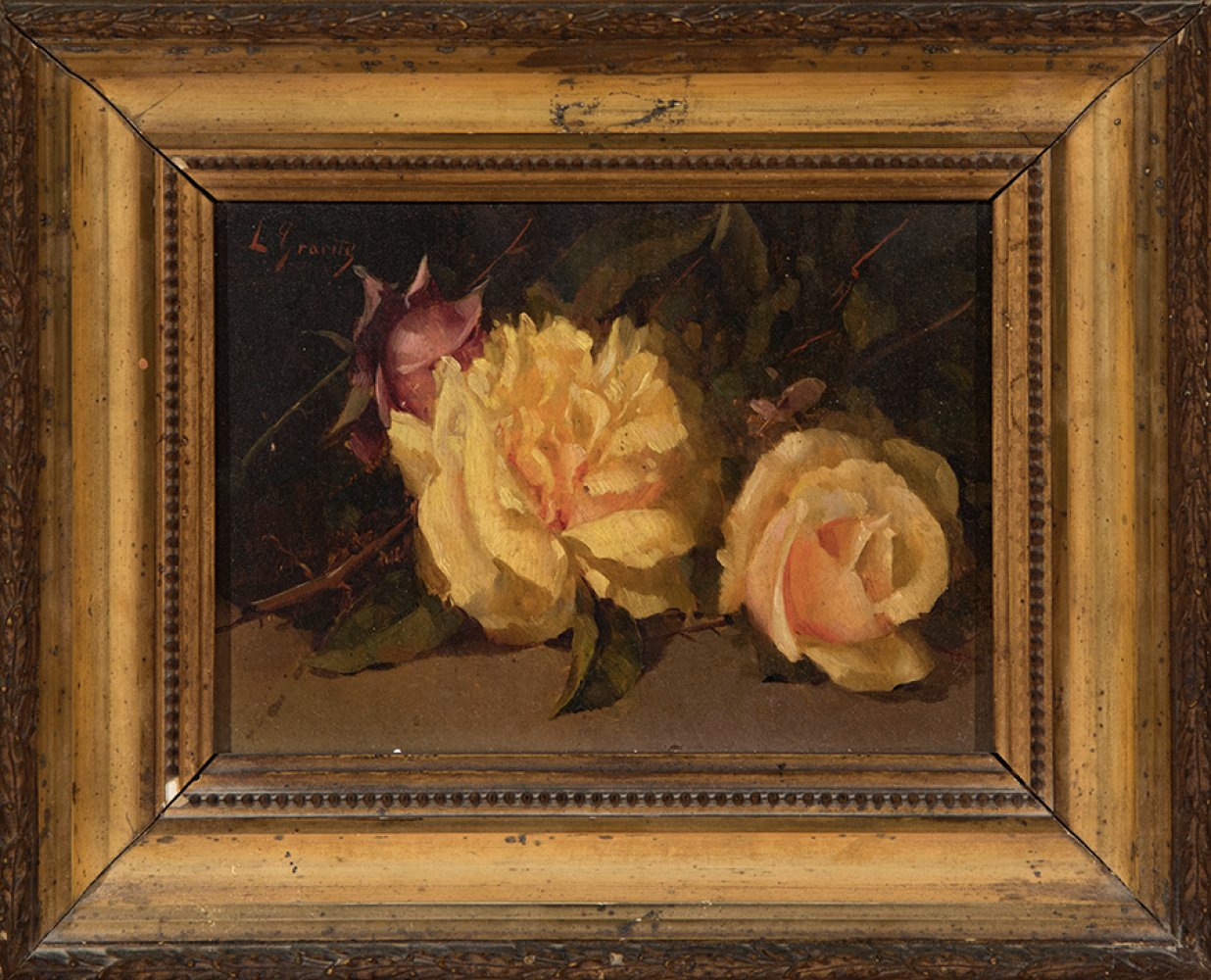 LUIS GRANITE Y TEJADA (Malaga, 1859-1901)."Flowers".Oil on panel.Signed in the lower corner.Period - Image 4 of 7