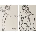 JEAN NEGULESCO (Craiova, 1900 - Marbella, Spain, 1993).Untitled, 1962 and 1963.Ink on paper (x2).