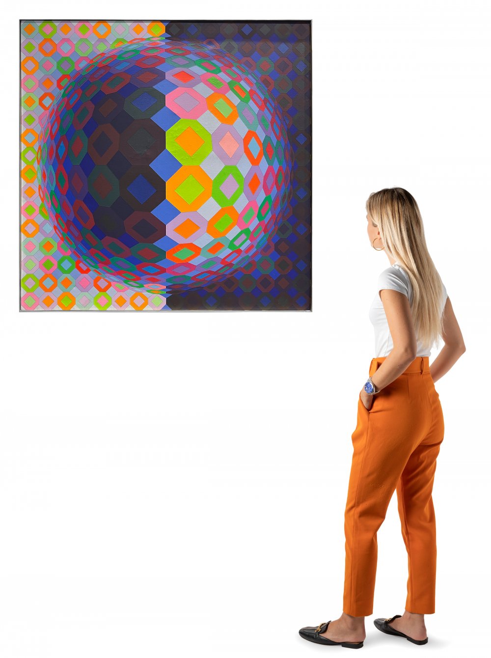 VICTOR VASARELY (Pécs, Hungary, 1908 - Paris, 1997)."Multicheyt", 1973Oil on canvas.Signed in the - Image 6 of 7