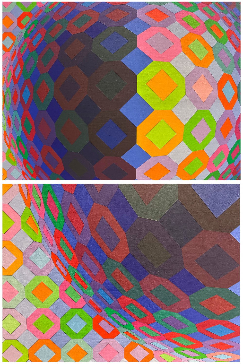 VICTOR VASARELY (Pécs, Hungary, 1908 - Paris, 1997)."Multicheyt", 1973Oil on canvas.Signed in the - Image 5 of 7