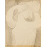 LUIS FERNÁNDEZ LÓPEZ (Oviedo, 1900- Paris, 1973)."Female Figure", 1939.Watercolour and pencil on