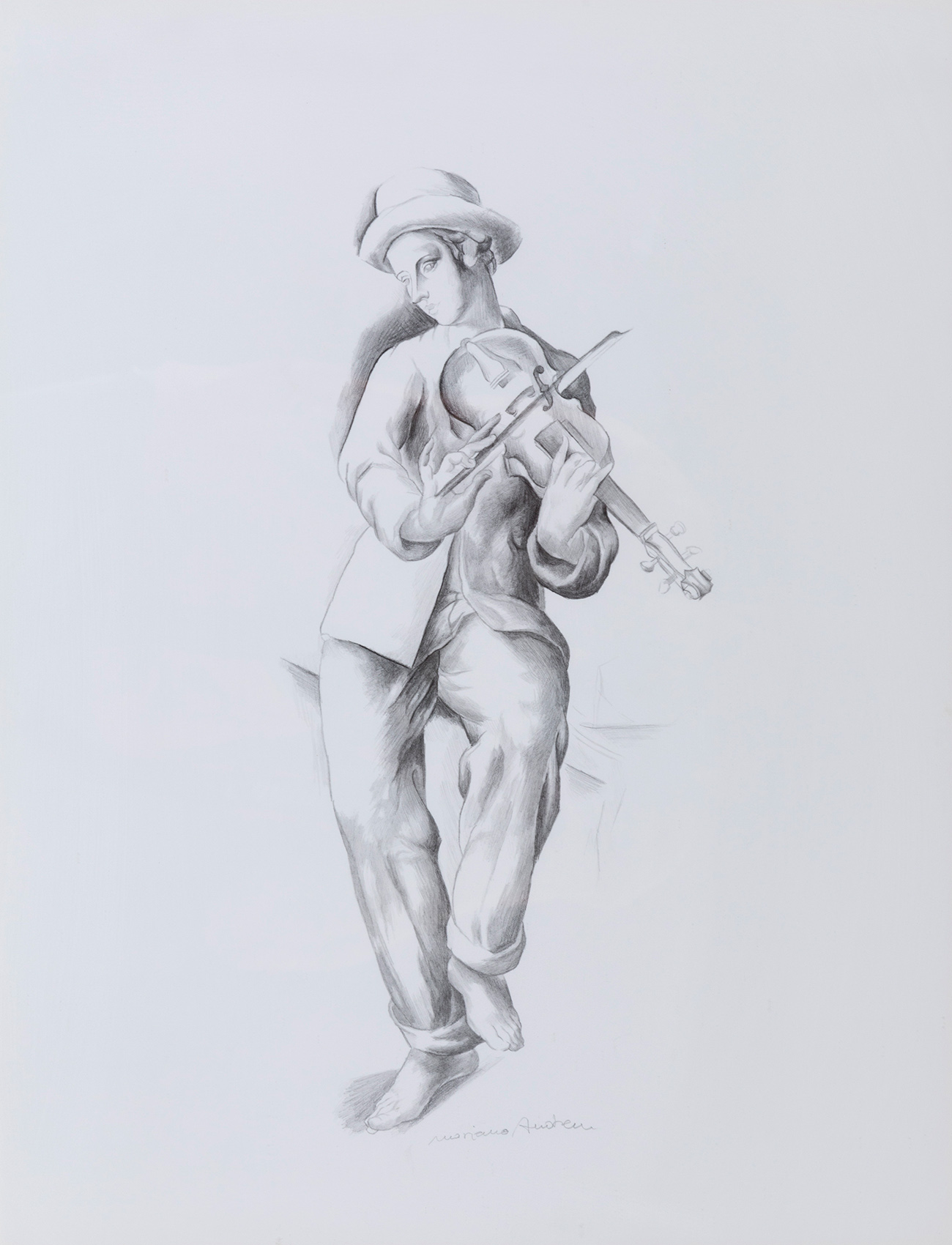 MARIANO ANDREU ESTANY (Mataró, Barcelona, 1888 - Biarritz, France, 1976).Untitled.Pencil on paper.
