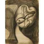 LUIS FERNÁNDEZ LÓPEZ (Oviedo, 1900- Paris, 1973)."Figura", 1939.Charcoal on paper.Slight damage to