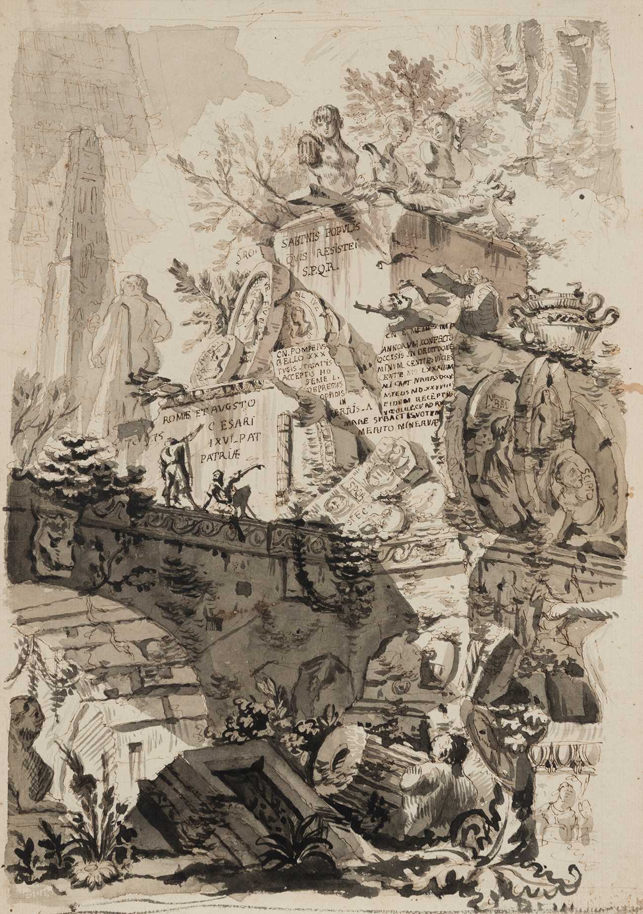 Italian school of the second half of the 18th century."Possible sketch for the series of Funeral
