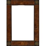 Frame; circa 1815.Walnut root and brass appliques.Provenance: private collection conceived from