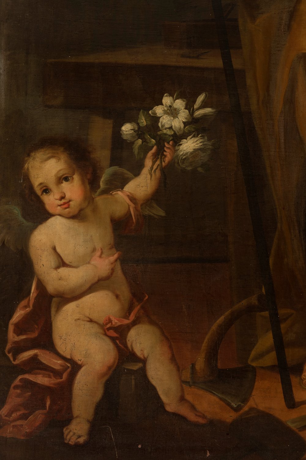 Valencian school of the second half of the 18th century."Saint Joseph with Child".Oil on canvas.It - Image 4 of 7