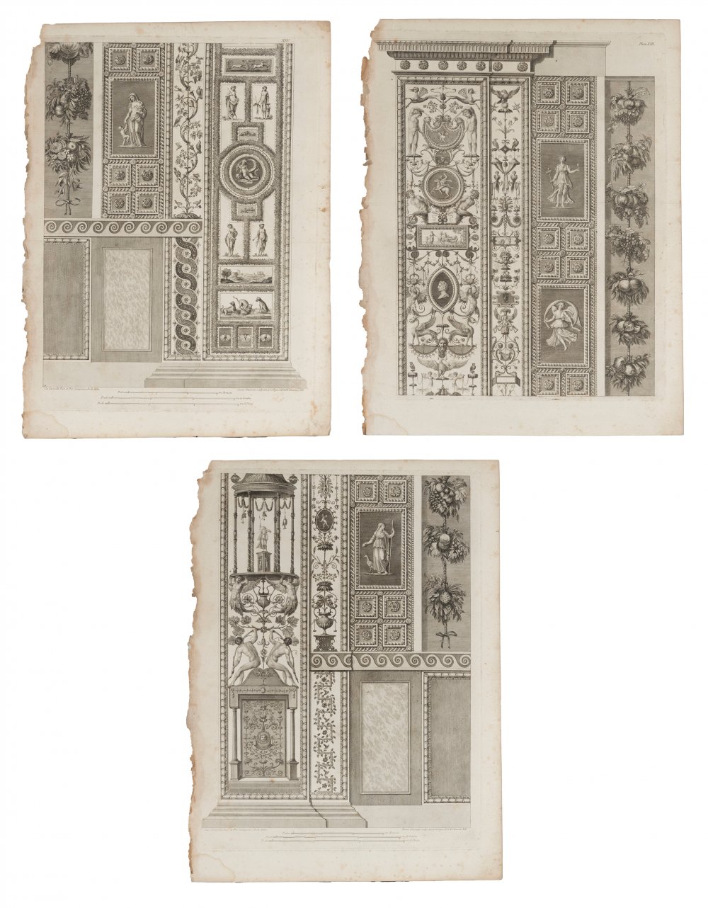 GIOVANNI OTTAVIANI; late 18th century."Decoration".Etching and paper on paper.Moisture and wear on