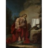 Italian school of the 18th century."Saint Jerome".Oil on copper.Provenance: private collection