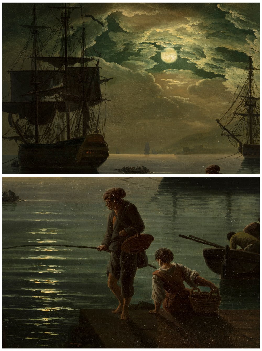 ANTOINE-FRANÇOIS VERNET (France,1730-1779)."Moonlight, 1774.Oil on canvas. 19th century re- - Image 6 of 7