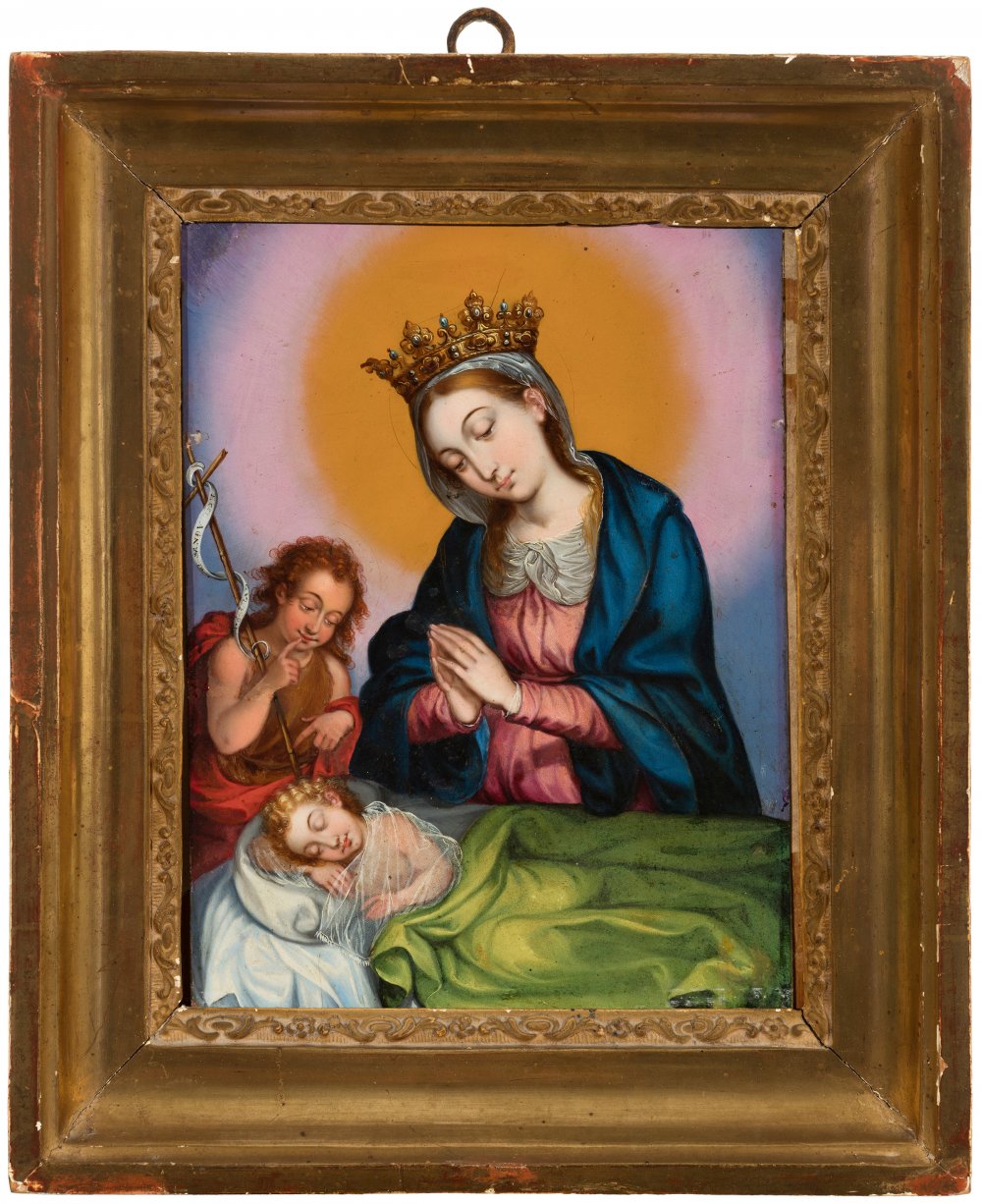 Possibly JUAN CORREA DE VIVAR (Mascaraque,Toledo, c. 1510 - 1566)."Virgin of the Silence with St. - Image 6 of 7