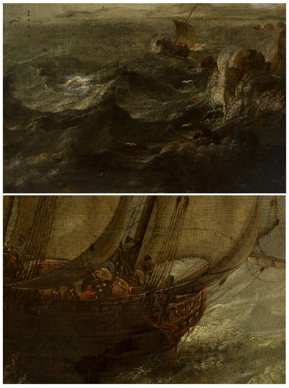 17th century Dutch school."Marina".Oil on canvas.Presents tasting of cleaning.It shows label on - Image 4 of 7