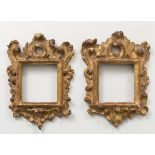Pair of frames Carlos III; XVIII century.Carved and gilded wood.The gilding has some leaps in the