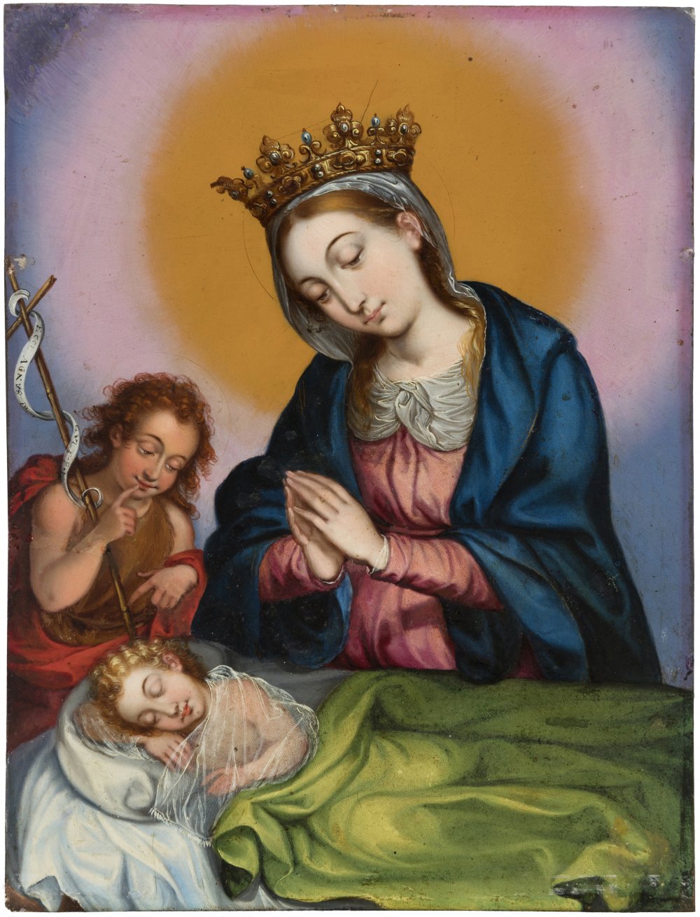 Possibly JUAN CORREA DE VIVAR (Mascaraque,Toledo, c. 1510 - 1566)."Virgin of the Silence with St.