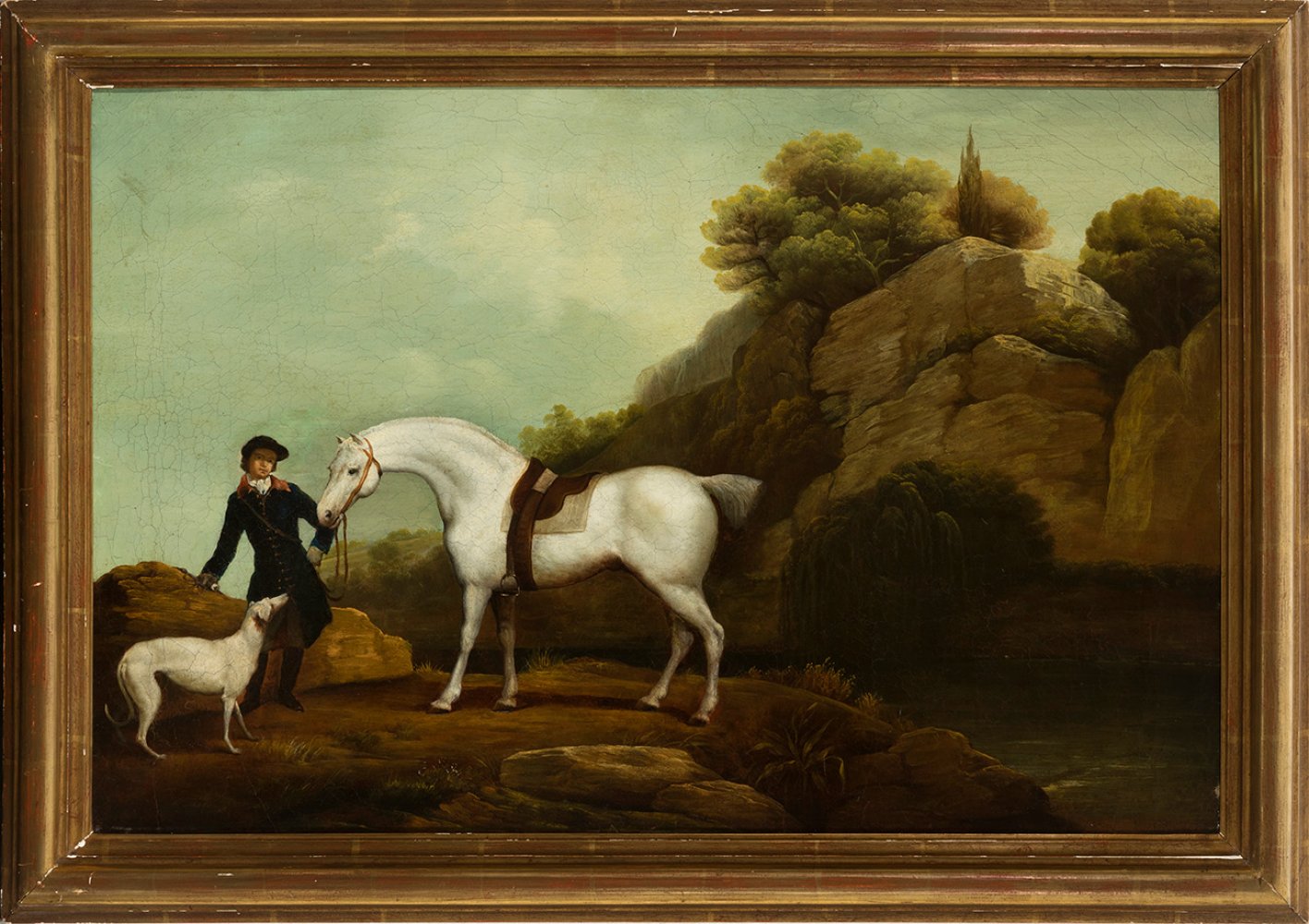 English school of the first half of the 19th century."Country scene".Oil on canvas. Re-coloured. - Image 2 of 4