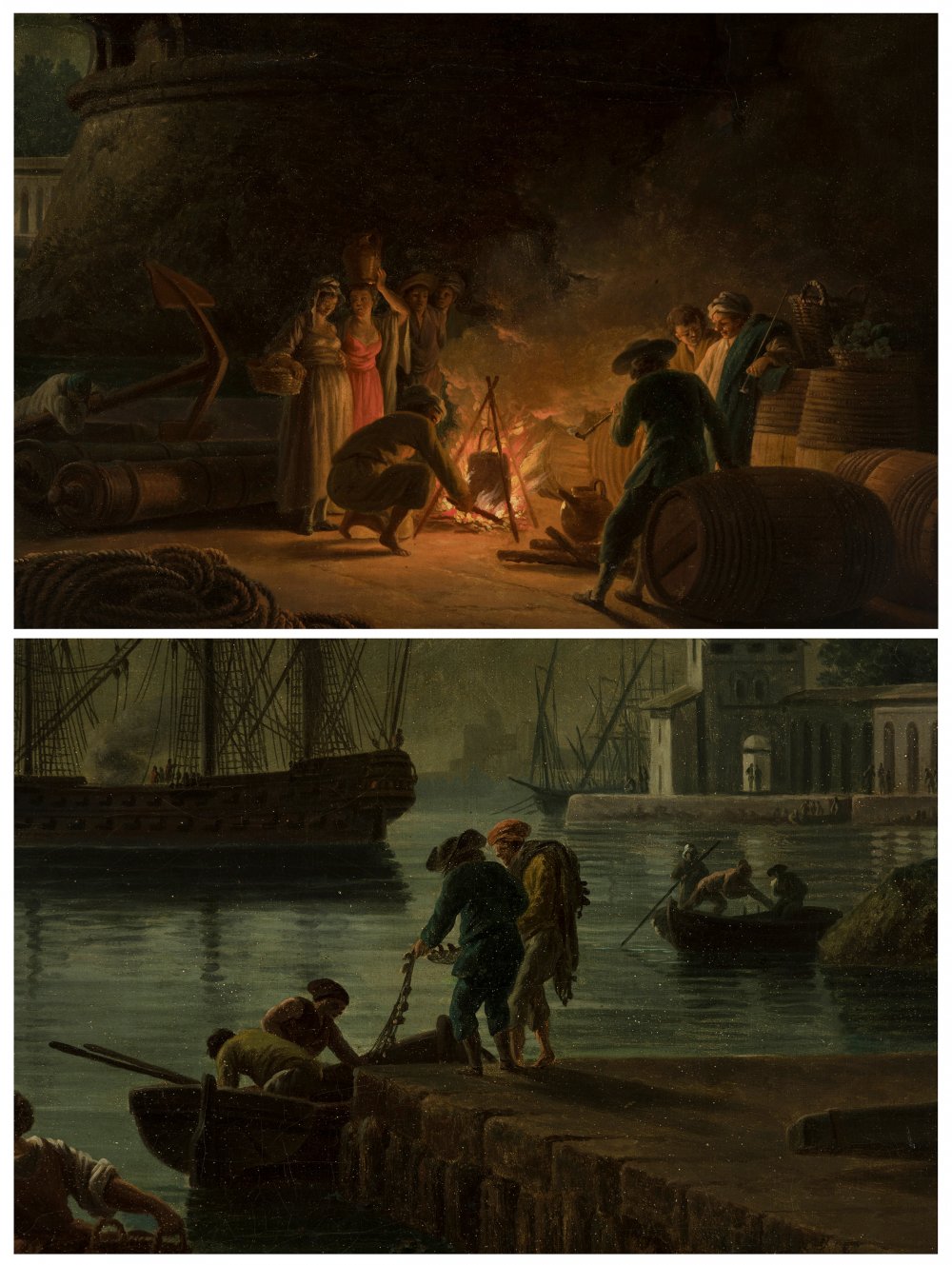 ANTOINE-FRANÇOIS VERNET (France,1730-1779)."Moonlight, 1774.Oil on canvas. 19th century re- - Image 5 of 7