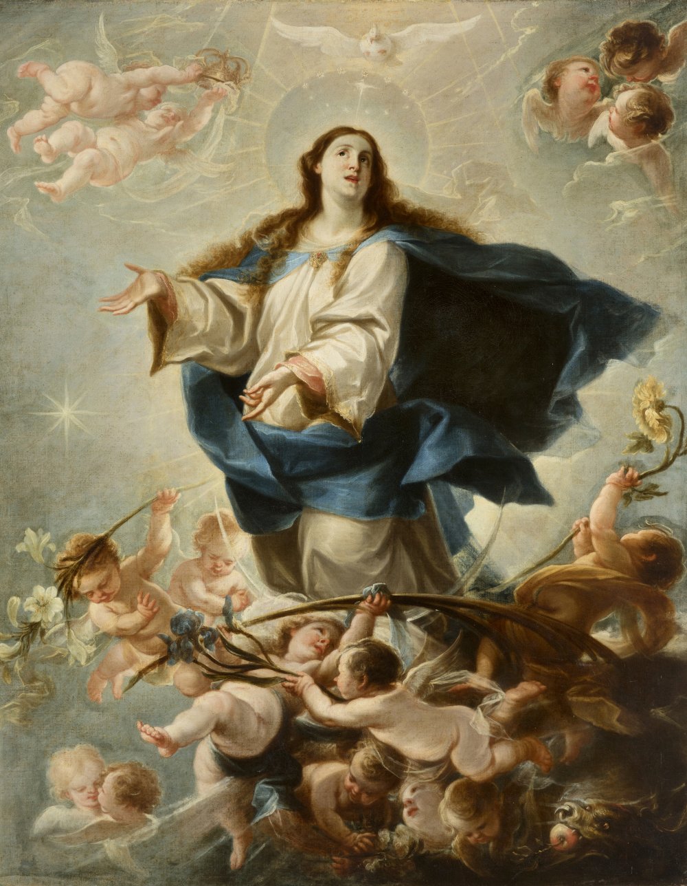 FRANCISCO DE SOLIS (Madrid, c.1620-1625 -1684)."Immaculate Conception.Oil on canvas. Relined. Signed