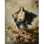 FRANCISCO DE SOLIS (Madrid, c.1620-1625 -1684)."Immaculate Conception.Oil on canvas. Relined. Signed