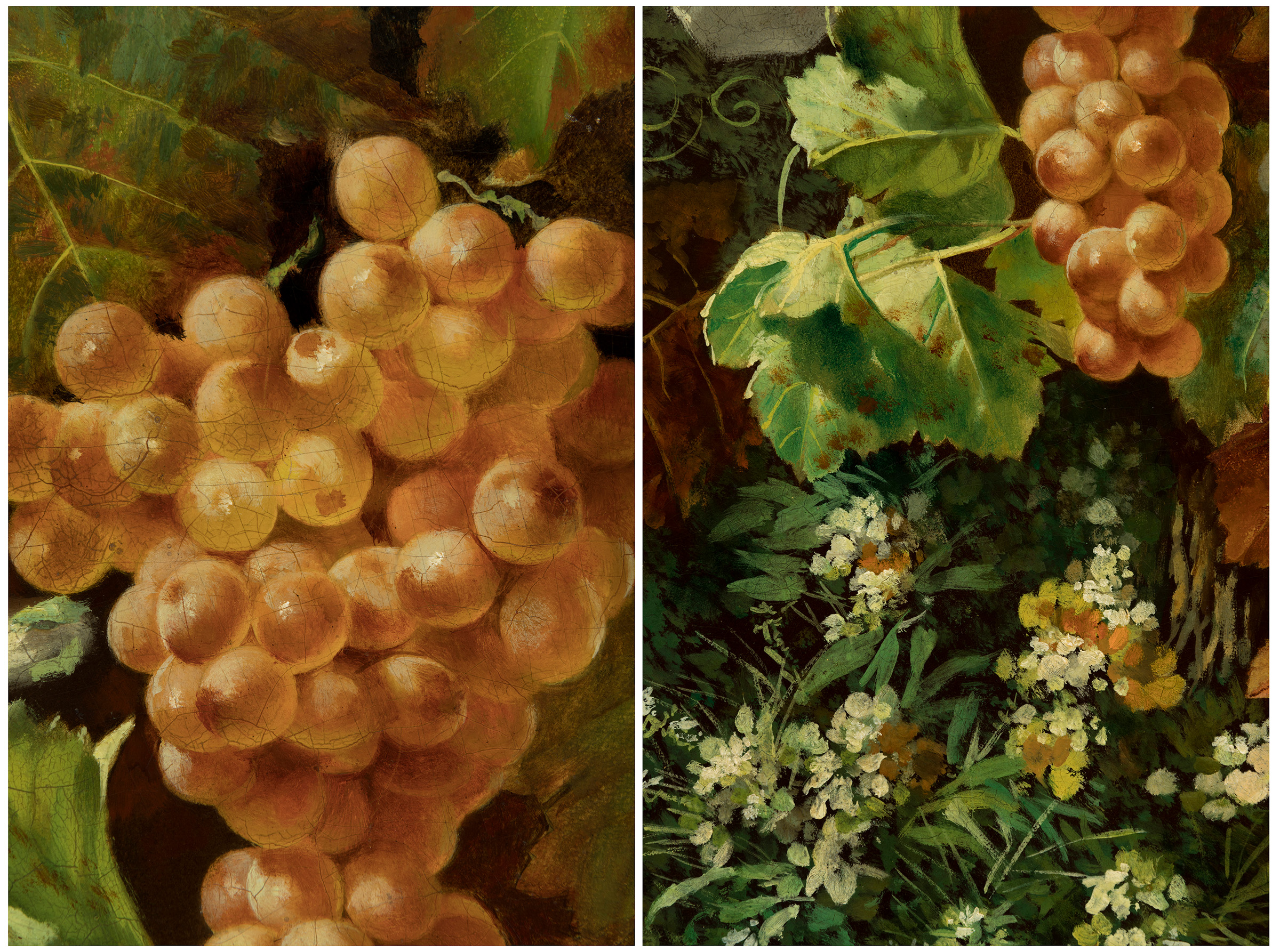 JOSÉ MIRABENT GATELL (Barcelona, 1831 - 1899)."Clusters of Grapes in a Truncheon".Oil on panel. - Image 7 of 7