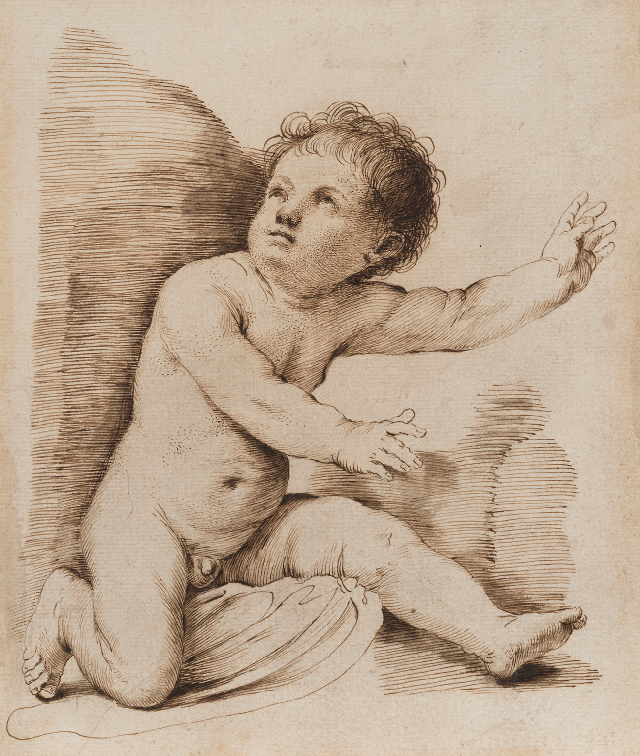 Circle by GUIDO RENI (Calvenzano di Vergato, Bologna, 1575 - Bologna, 1642); 18th century."Child