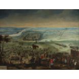 PETER SNAYERS (Antwerp, 1592-Brussels, 1667)"The Siege of Bohemia.Oil on canvas. Re-tinted.It has