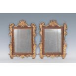 Pair of mirrors type cornucopia Carlos III; Mallorca, XVIII century.Carved and gilded wood.The