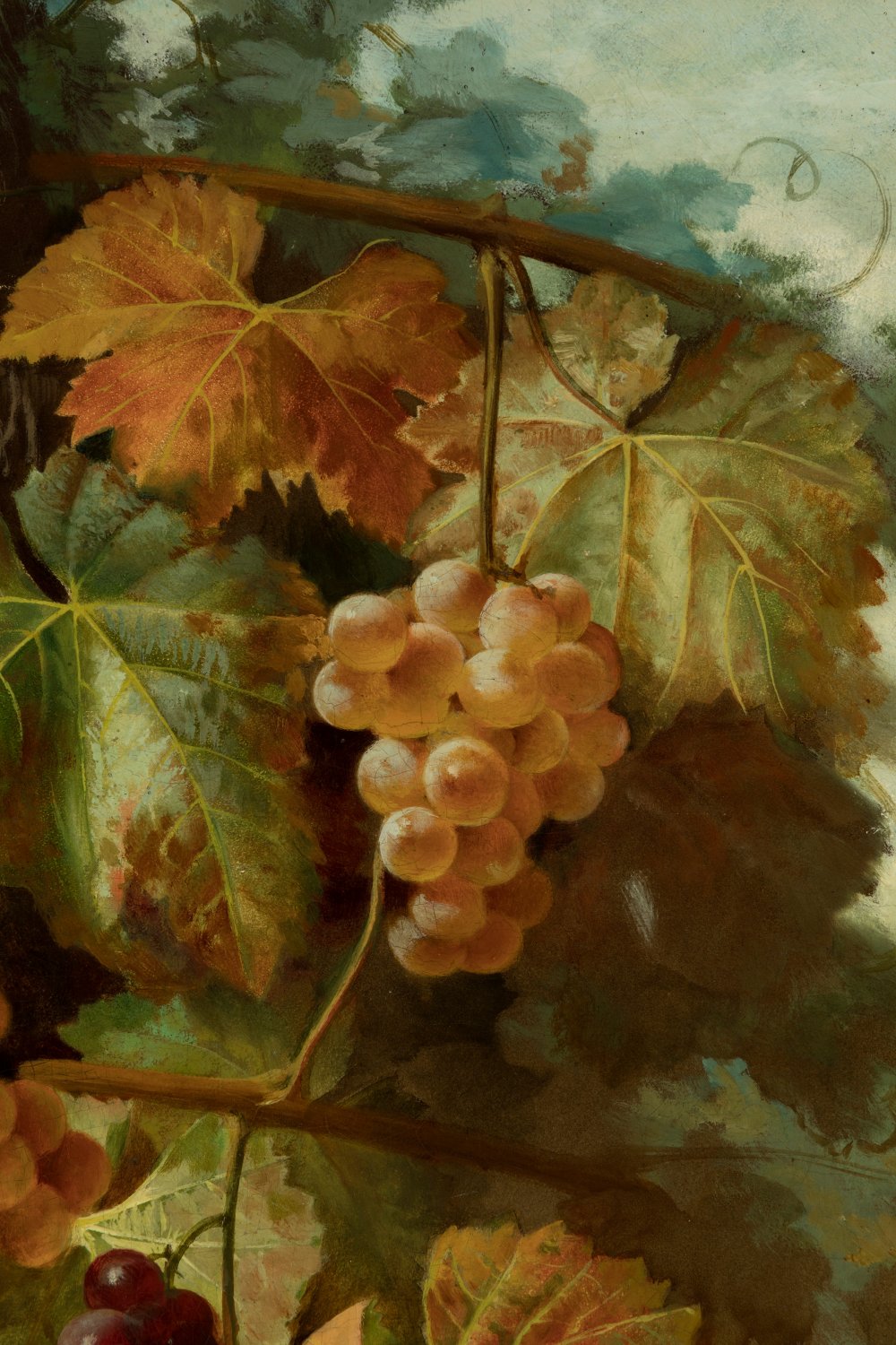 JOSÉ MIRABENT GATELL (Barcelona, 1831 - 1899)."Clusters of Grapes in a Truncheon".Oil on panel. - Image 5 of 7