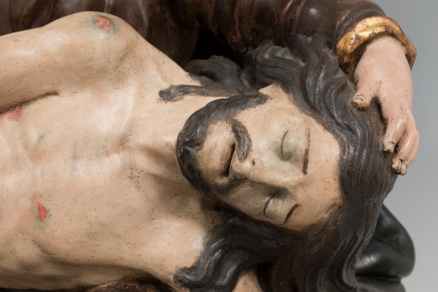 Brazilian school of the 18th century."Pietà".Carved and polychrome wood.Provenance: private - Image 6 of 7