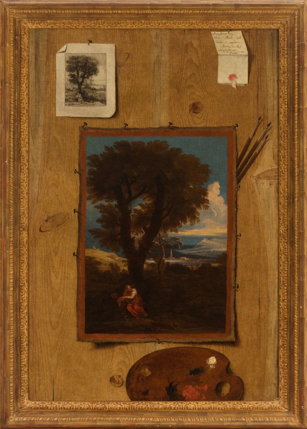 French school, circa 1700."Trompe l'oeil.Oil on canvas.Preserves original canvas.Provenance: private - Image 5 of 7