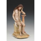 Guatemalan or Peruvian school of the 18th century."Christ tied to the column".Carved and