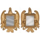 Pair of mirrors from the Charles II period. Madrid, late 17th century.Carved and gilded wood.They