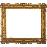 Elizabethan frame; Spain, circa 1860.Carved and stuccoed wood.With faults.Provenance: private