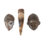 Drei afrikanische Miniatur-Masken 1x
