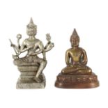 2 Buddhafiguren Indien, 2. Hälfte 20.