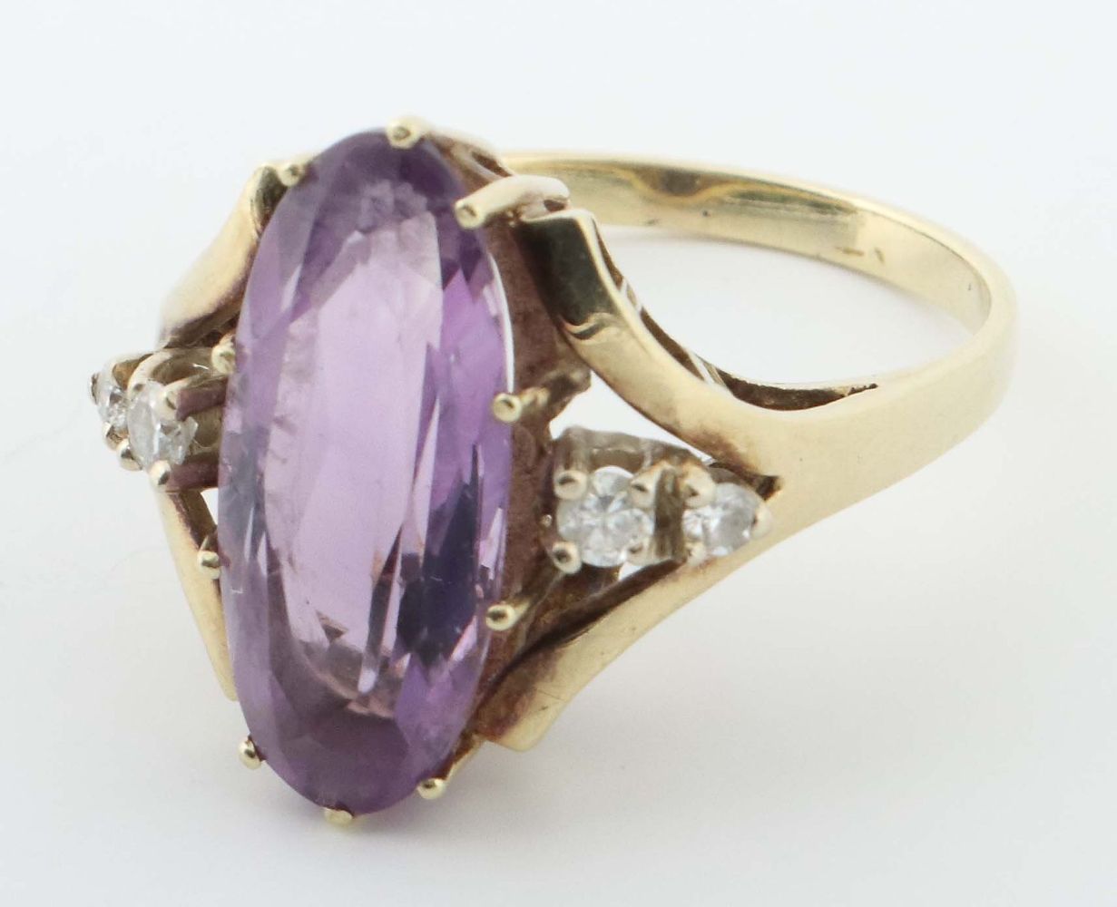 Vintage-Amethystring mit Diamanten - Image 2 of 2