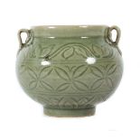 Bauchige Seladonvase China, 19. Jh.,