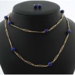 Lapis Lazuli Schmuckset Gelbgold 585,