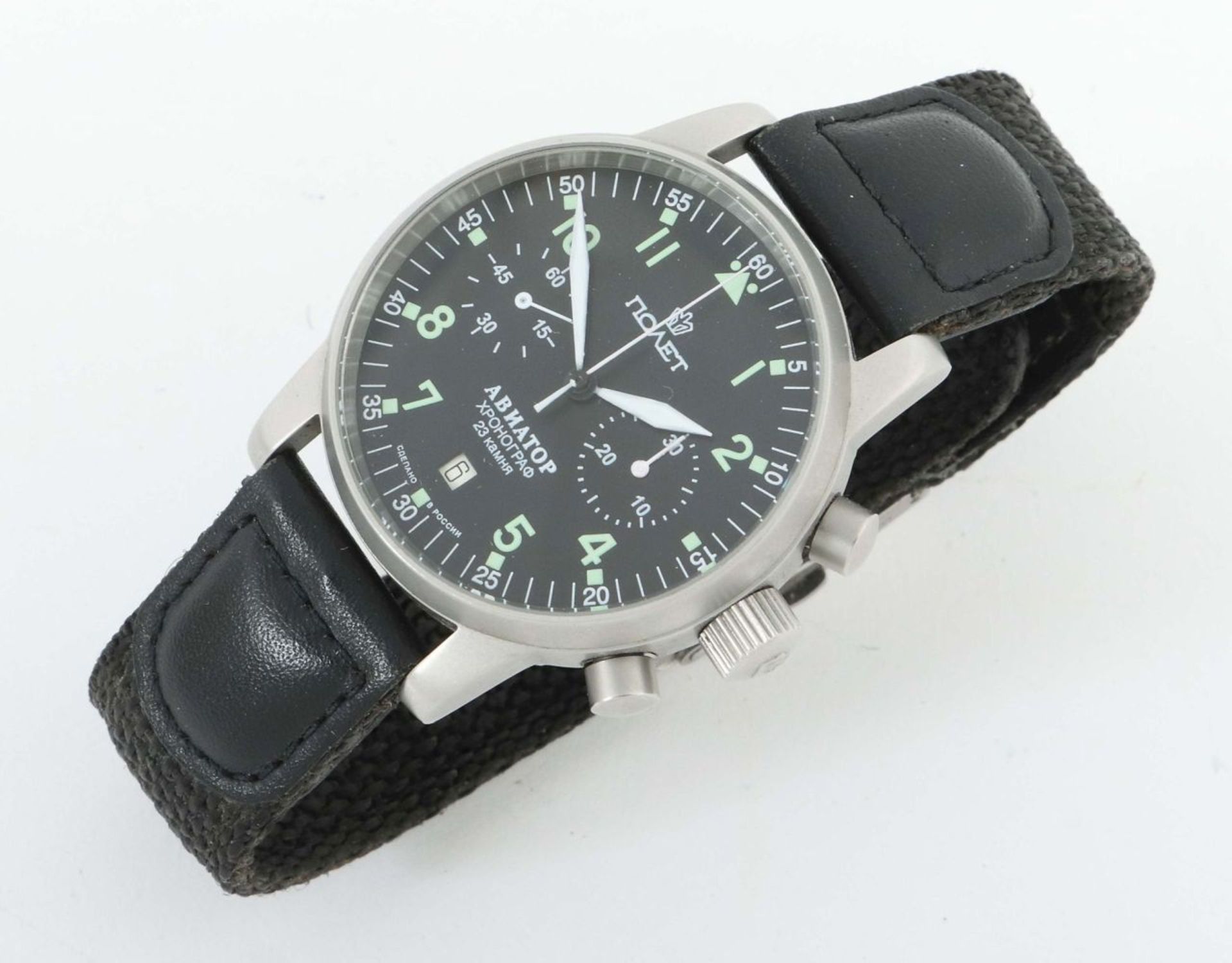 Chronograph POLJOT "Aviator" Russland, - Image 2 of 3